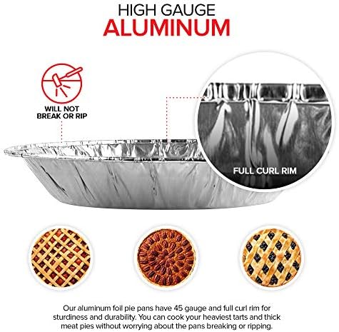 Stock Your Home 6 Inch Aluminum Foil Pie Pans (50 Count) – Disposable & Recyclable Mini Tins for Bakeries, Cafes, Restaurants – Durable Pans for Baking, Fruit Tarts, and Quiche