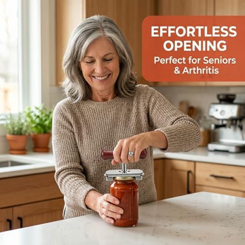 Jar Opener for Seniors with Arthritis & Weak Hands, Easy Twist Jar Openers, Adjustable Multifunctional Jar Lid Opener, Jar Bottle Cap Opener Gripper, Useful Gifts for Elderly/Women/Men