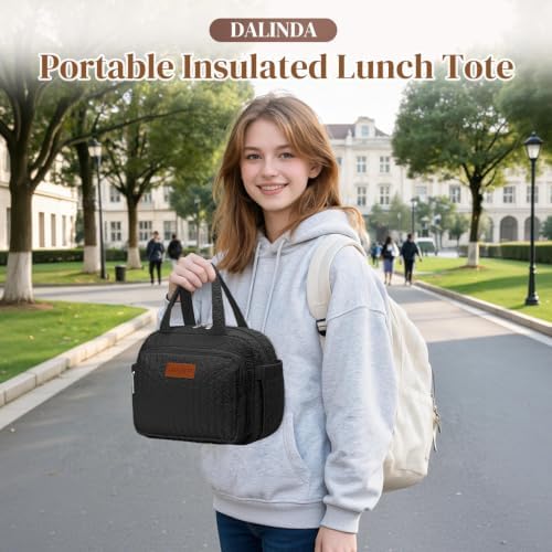 DALINDA Lunch Box Lunch Bag for Women Men, Insulated Lunch Bags, Reusable Bubble Crinkle Cute Lunchbox Lunchbag Small Cooler Tote Bag for Work, Travel, Picnic, Camping