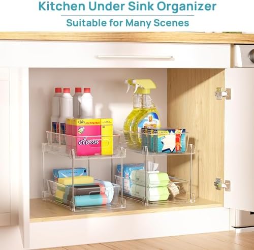 Vtopmart 4 Pack Pull Out Bathroom Under Sink Organizer (S-Standard)