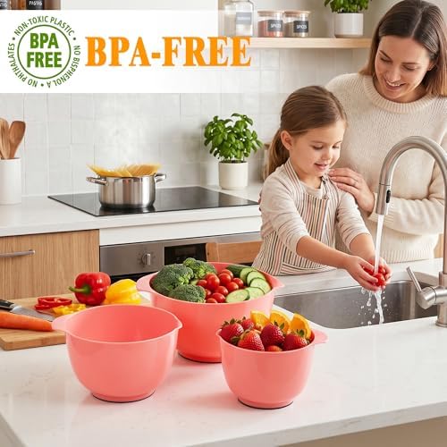 BoxedHome Classic Mixing Bowls Set of 4, 4.5, 3.5, 2.5 and 1.7 quarts