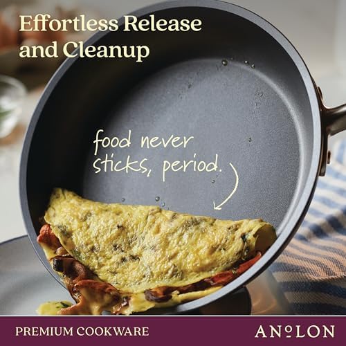 Anolon Accolade Forged Hard Anodized Nonstick Frying Pan/Skillet, 8 Inch, Moonstone Gray