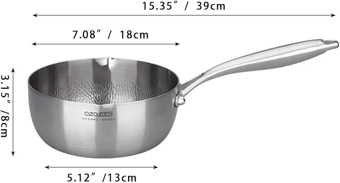 Titanium Saucepan with Lid, Non-Stick Titanium Pot, 500°F Heat Resistant, Fast & Even Heating, Universal Induction Gas Electric Glass Halogen Cooktops, Dual-Pour Spouts Design（1.5 QT)