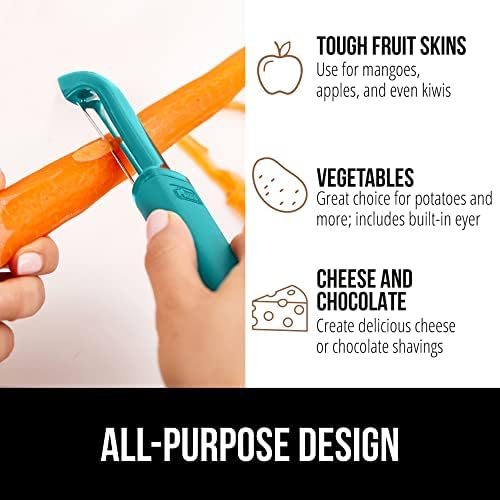 GORILLA GRIP® Patented BPA-Free Vegetable and Potato Peeler, Turquoise