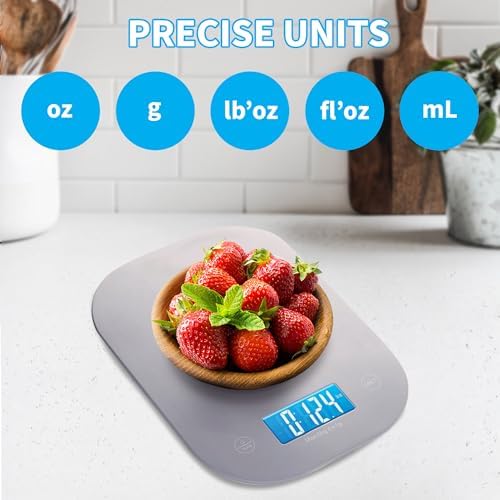 Smart Weigh Gray Digital Food & Kitchen Scale, Calorie Tracking for Baking