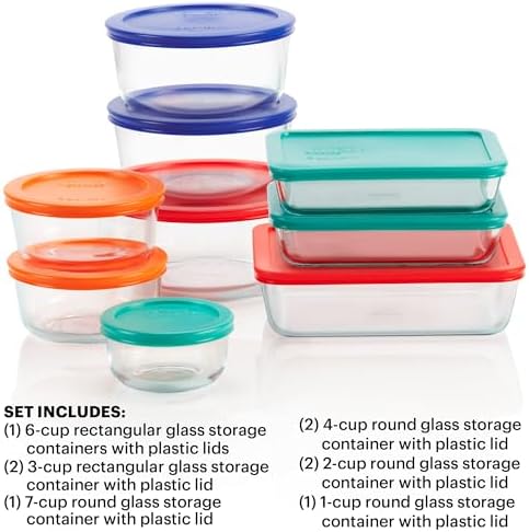 Pyrex Simply Store (9-Pack) Mixed Sized Glass Food Storage Set