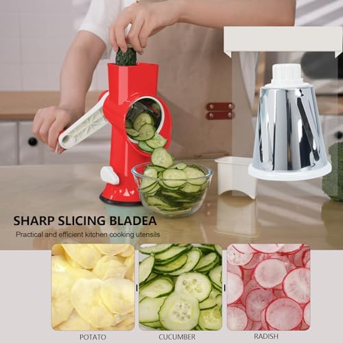 Rotary Cheese Grater with Handle-Versatile Cheese Grater