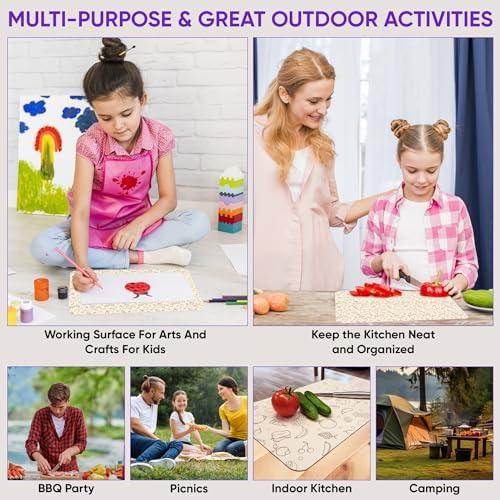 Purple Dot 30 Pc Disposable Cutting Board Sheets - Durable Chopping Board for Meat, Chicken, Fish, Vegetables; Large, Portable, Flexible Cutting Board Mats for Kitchen, Crafts and Art Project, Camping