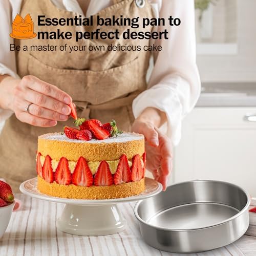 6 Inch Cake Pans Set of 3 with 100 Pieces Parchment Paper