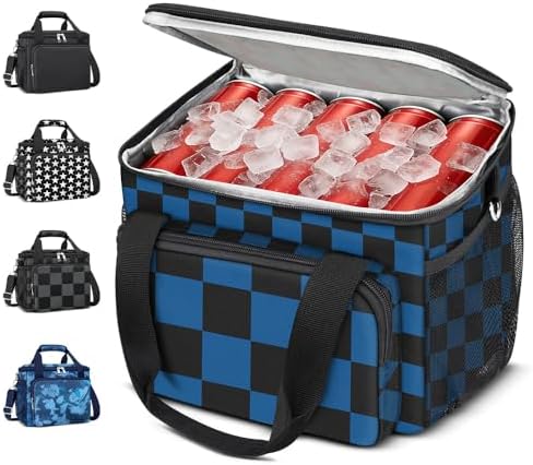 Coobiiya Insulated Lunch Box for Men & Women, Leakproof Lunch Bag Cooler Bag with 4 Pockets,Heavy Duty Lunch Bags Men Cooler Bags for Camping, Travel, Work Kayaking & Beach