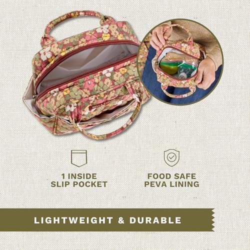 Bella Taylor Lunch Tote, Quilted Lunch Bag, Autumn Garden