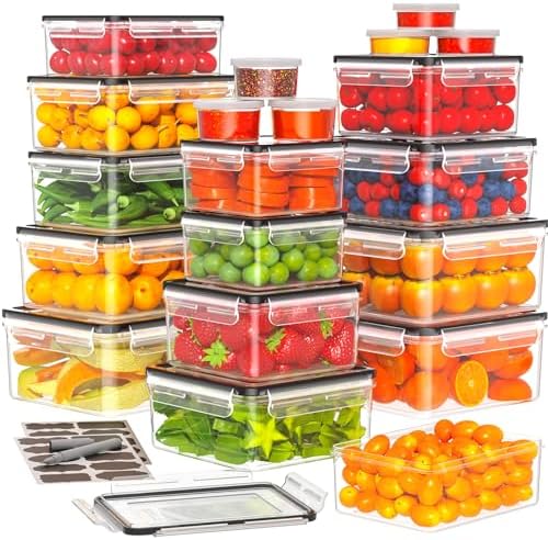 40 PCS Food Storage Containers with Lids Airtight (20 Containers & 20 Lids)