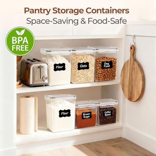 ComSaf Airtight Brown Sugar Containers with Terra Cotta Saver 2.6Qt 2Pack
