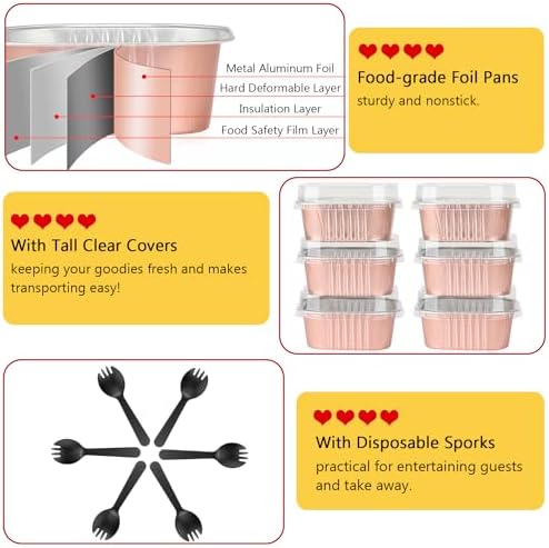 LNYZQUS 10oz Mini Cake Pans with Lids, Small Cinnamon Roll Containers