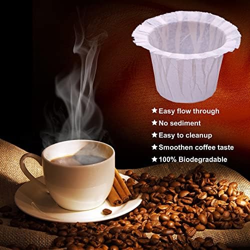 Irmidi 100 Count Disposable Coffee Paper Filters,Compatible with Keurig Brewers Single Serve 1.0 and 2.0, Fit all Reusable Coffee Pods.