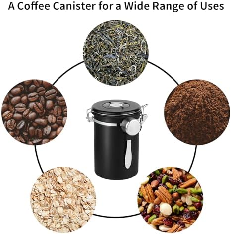 Ohtomber 22oz Stainless Steel Airtight Coffee Canister with Date Tracker
