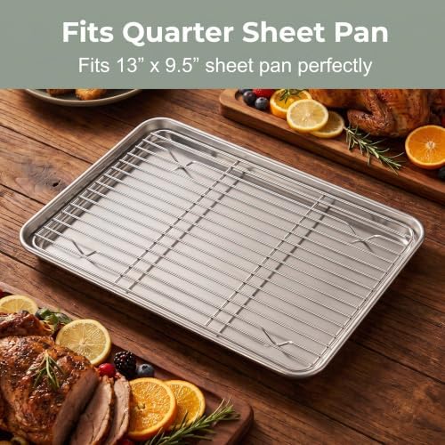 Herogo Baking Cooling Rack Set of 2, 11.6” x 9” Wire Racks for Cooking