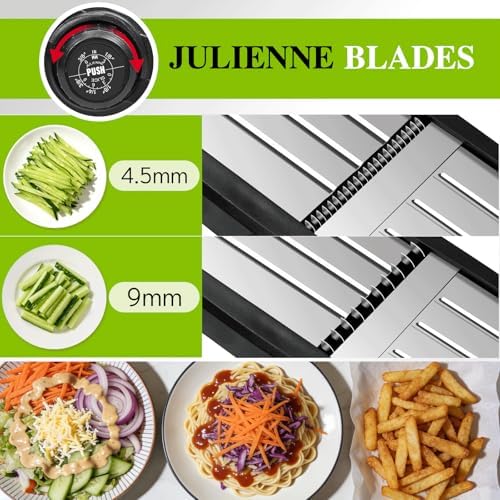 MASTERTOP Mandoline Slicer, 5 in 1 Mandoline Food Slicer, Dishwasher Safe
