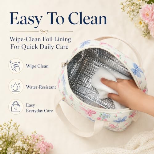 Bluboon Lunch Bag for Women Men Cute Corduroy Lunch Tote Bags Reusable Insulated Lunch Box Large Capacity Reusable Insulated Cooler for Work Picnic or Travel