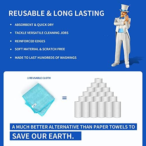 MR.SIGA Microfiber Cleaning Cloths, Streak Free Microfiber Towels, 12 Pack