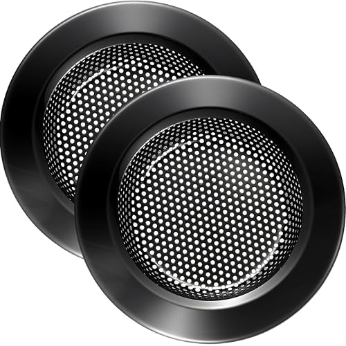 LASSHSWA Kitchen Sink Strainer Stainless Steel, Kitchen Sink Drain Strainer, Silver-Black Sink Strainers for Kitchen Sinks with Large Wide Rim 4.5" Diameter (2 PCS)
