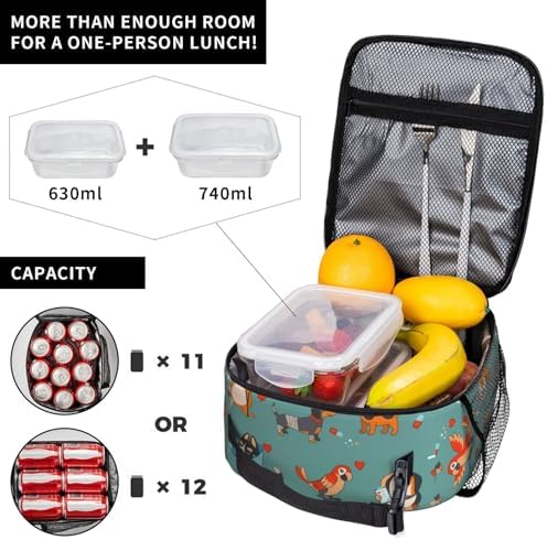 Cute Dog Insulated Lunch Box for Kids, Small Cooler Lunch Bag lunchbox for School, Toddler Lunch Box for Girls boys, Waterproof Durable Portable Lunch Tote Bag Food Container for Travel Picnic Work