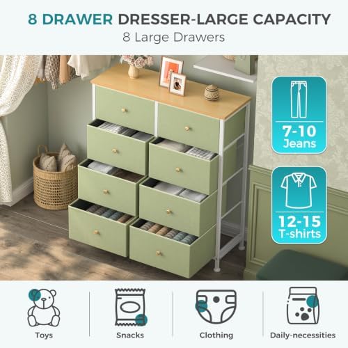 OLIXIS 8 Drawer Storage Dresser for Bedroom, Closet Organizers Units