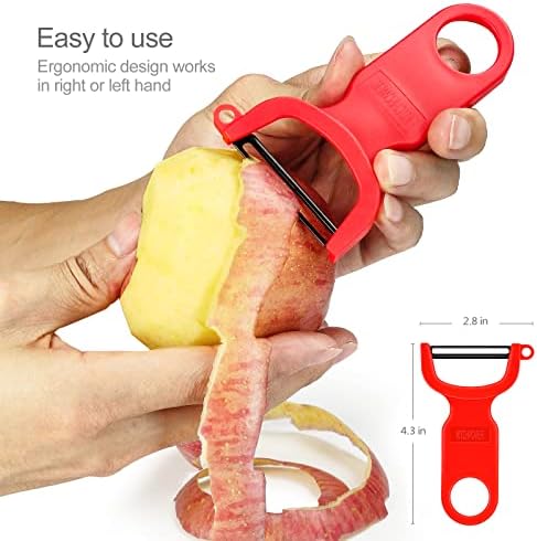 Original Vegetable Peeler Carbon Steel Blade 3-Pack Red/Green/Yellow