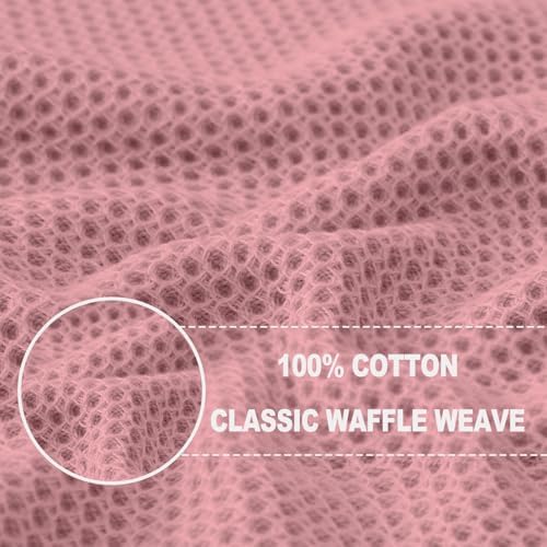 Homaxy 100% Cotton Waffle Weave Kitchen Dish Towels 8-Pack, Dried Rose