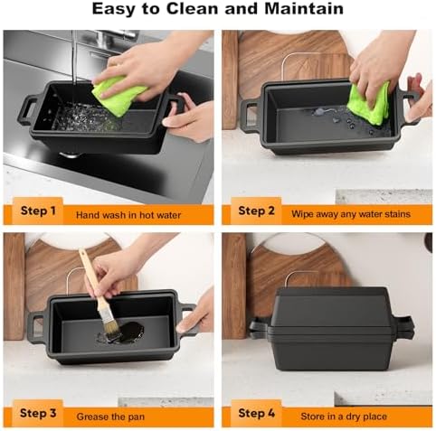 Cast Iron Bread Pan with Lid, Loaf Pan for Baking Homemade Bread and Cake