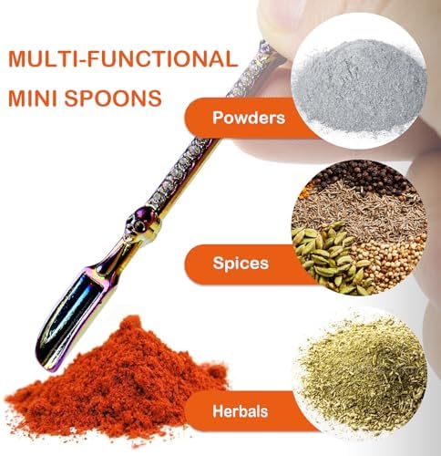 6-Pack Mini Spoons Metal Tiny Shovels 3-Inch Small Medicine Spoon