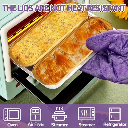 120Pcs Aluminum Min Foil Bakingi Loaf Pans with Lids and Spoons