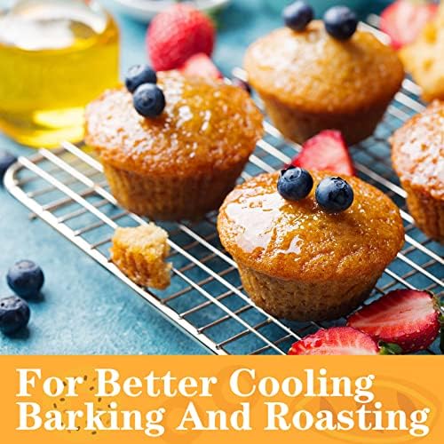meekoo 8 Pieces Cooling Rack for Baking Cookie Cooling Wire Racks 16 x 10 Inches Cookie Rack Nonstick Baking and Cooling Grid for Cooking, Roasting, Grilling, Drying, Oven and Dishwasher Safe
