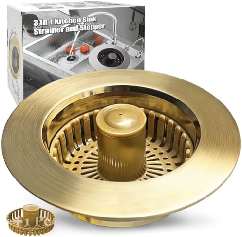 Anlige Kitchen Sink Drain Strainer, 3 in 1 Pop Up Kitchen Sink Stopper