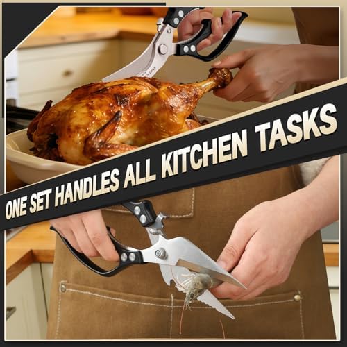 Huusk Kitchen Scissors Set Heavy Duty, All Purpose Japanese Poultry Shears