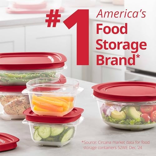 Rubbermaid 7.81- and 14.66-Cup EasyStore Square Containers, 2 Pack, Food Storage Containers, Food Storage Containers with Lids