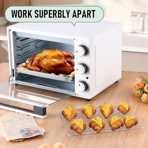 Homikit Quarter Sheet Pan with Wire Rack (2 Baking Sheet+2 Rack), 12" x 10"