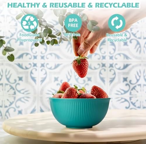 Unbreakable Cereal Bowls 24 oz, Set of 6