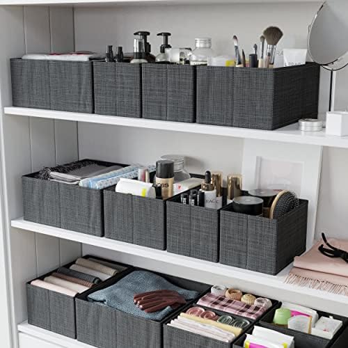 Drawer Organizer Set of 12 Dark Grey - Nursery, Bedroom, Closet Organizer & Storage