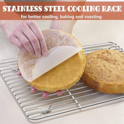 P&P CHEF 4 Pcs Baking Wire Rack for Cooling, 8.6 + 9.7+ 11.6 + 15.3 Inch