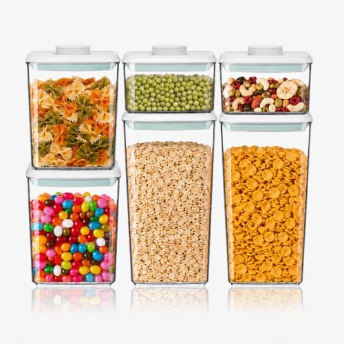6-Piece Airtight Food Storage Containers, Clear Stackable Pop Lid