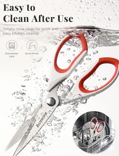 Astercook Kitchen Scissors, 3-Pack Heavy Duty Kitchen Shears with Stainless Steel Blades for Meat, Poultry, Herbs, Vegetables and Packaging, Dishwasher Safe