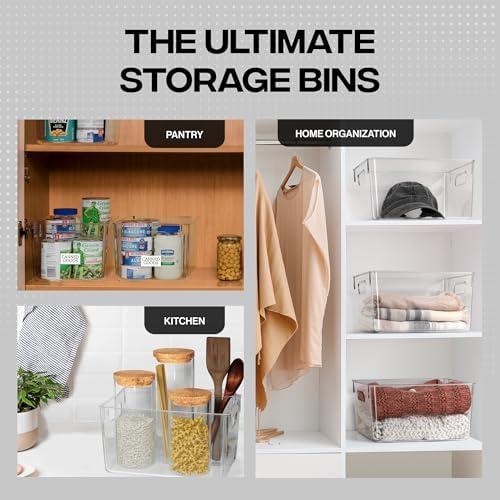 ClearSpace Clear Plastic Storage Bins – Pantry Organizers & Storage Containers, Cabinet Organizer - Home Organization Must Haves for Kitchen, Laundry Room, Office, Closet, Garage & Freezer (Pack of 2)