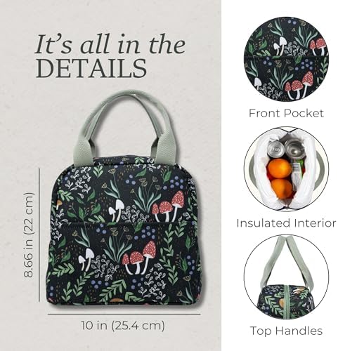 Steel Mill & Co. Insulated Lunch Tote Bag for Women, Mushroom