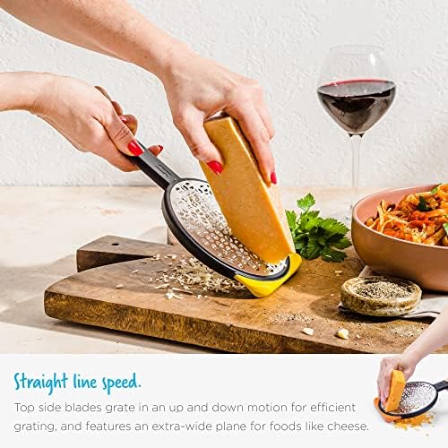 Dreamfarm Ograte Double Sided Cheese Grater - 3mm Medium Grating, Yellow