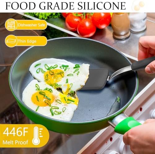 2 Pcs Mini Silicone Cookie Brownie Spatula,Solid Flat,Grey