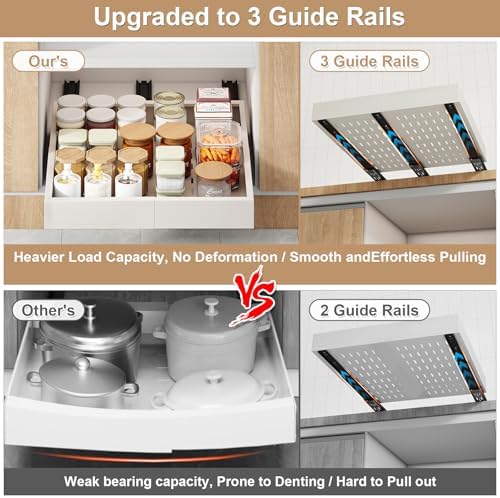 Fokyfok Pull out Cabinet Organizer,11"-16"W,17"-24"D,Expandable,Adhesive