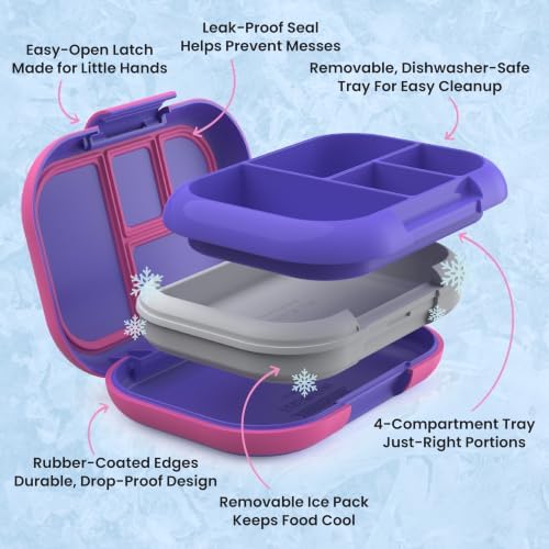 Bentgo Chill Kids 4-Compartment Bento Box Leakproof Lunch Box