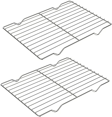 Adorila 2 Pack Cooling Rack for Baking, 8.3" x 11.4" Stainless Steel Grill Rack, Small Grid Baking Rack for Baking Cooking Roasting Oven