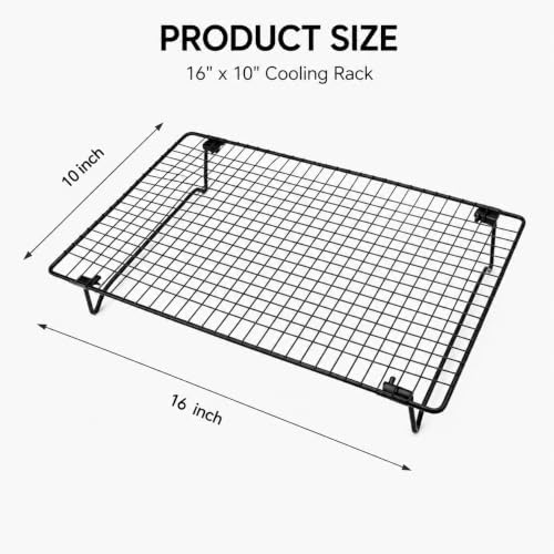 4PCS Cooling Racks for Baking and Cooking 16"x10" Stackable Cookie Rack